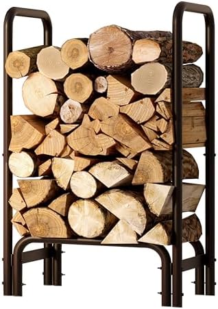 Fire Beauty Firewood Rack Log Holder,Log Storage Holder,Storage Rack,Firewood Stacker for Fireplace Indoor Outdoor(Small)