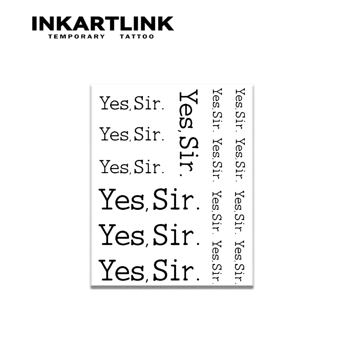 INKARTLINK Tattoo Tech, 2 Sheets Medium Semi Permanent Tattoo, Adult Art Design Temporary Tattoos, Lasts 1-2 Weeks, Waterproof, Realistic Look, No Adhesive, No Reflection (Yes,Sir.)