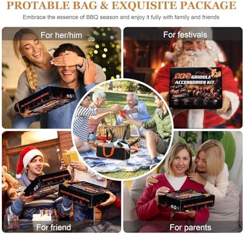 35PCS Griddle Accessories Kit, Leonyo Flat Top Grill Accessories, Grill Tools with Griddle Spatulas, Smash Burger Press, Basting Cover, Scraper for Outdoor BBQ Teppanyaki Hibachi Cooking