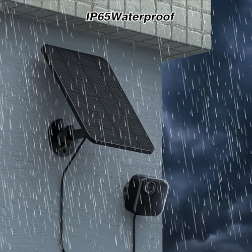4W Solar Panel for Blink Outdoor Camera, Solar Charger with Battery Compatible with Blink Outdoor 4 (4th Gen) Camera, Waterproof Rubber Plug, 13.12ft Charging Cable