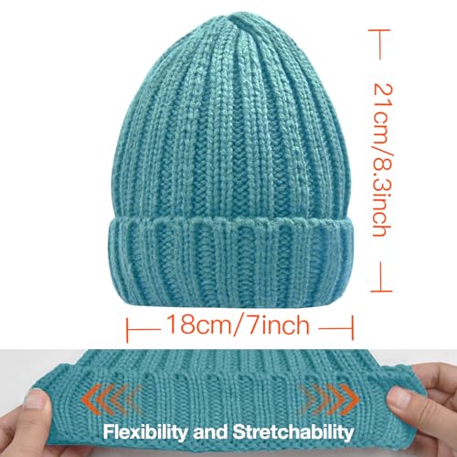 Rosoz Winter Hats for Women Warm Thick Soft Stretch Cable Knit Beanie Skully Cap for Cold Weather