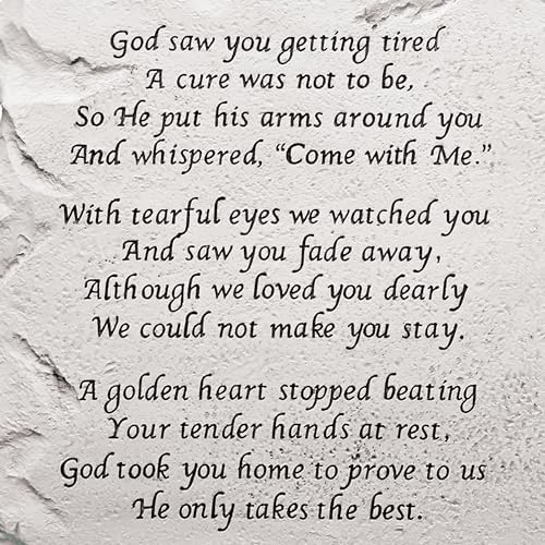 Let's Make Memories Personalized Cross Memorial Stone - Sympathy Condolences - Grave Marker - Durable Indoor/Outdoor Resin Garden Stone - Laser Engraved Verse + Custom Message - Cross Cutout