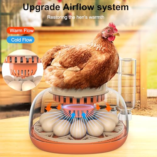 12 Egg Incubator, Automatic Turning with Temperature & Humidity Control, Egg Candler, 360 View with Air Vent, Auto Water Bottle Refill, Chicken Incubator for Hatching Eggs