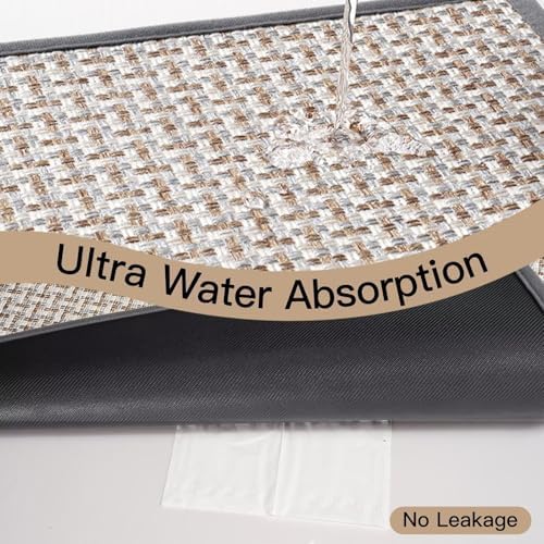 Door Mat Entrance 24"x35", Dirt Resistant and Absorbent, Non-Slip Rubber Backing Floor Mats, Easy Clean Low-Profile Doormat for Entryway, Front Door, Inside Entrance, Grey