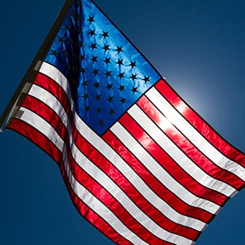 Grace Alley American Flag: 3x5 FT US Flag - 100% Made in USA. Embroidered Stars, Sewn Stripes and Brass Grommets. Fade Resistant, Heavy Duty, Long Lasting Nylon for Outdoor Durability.