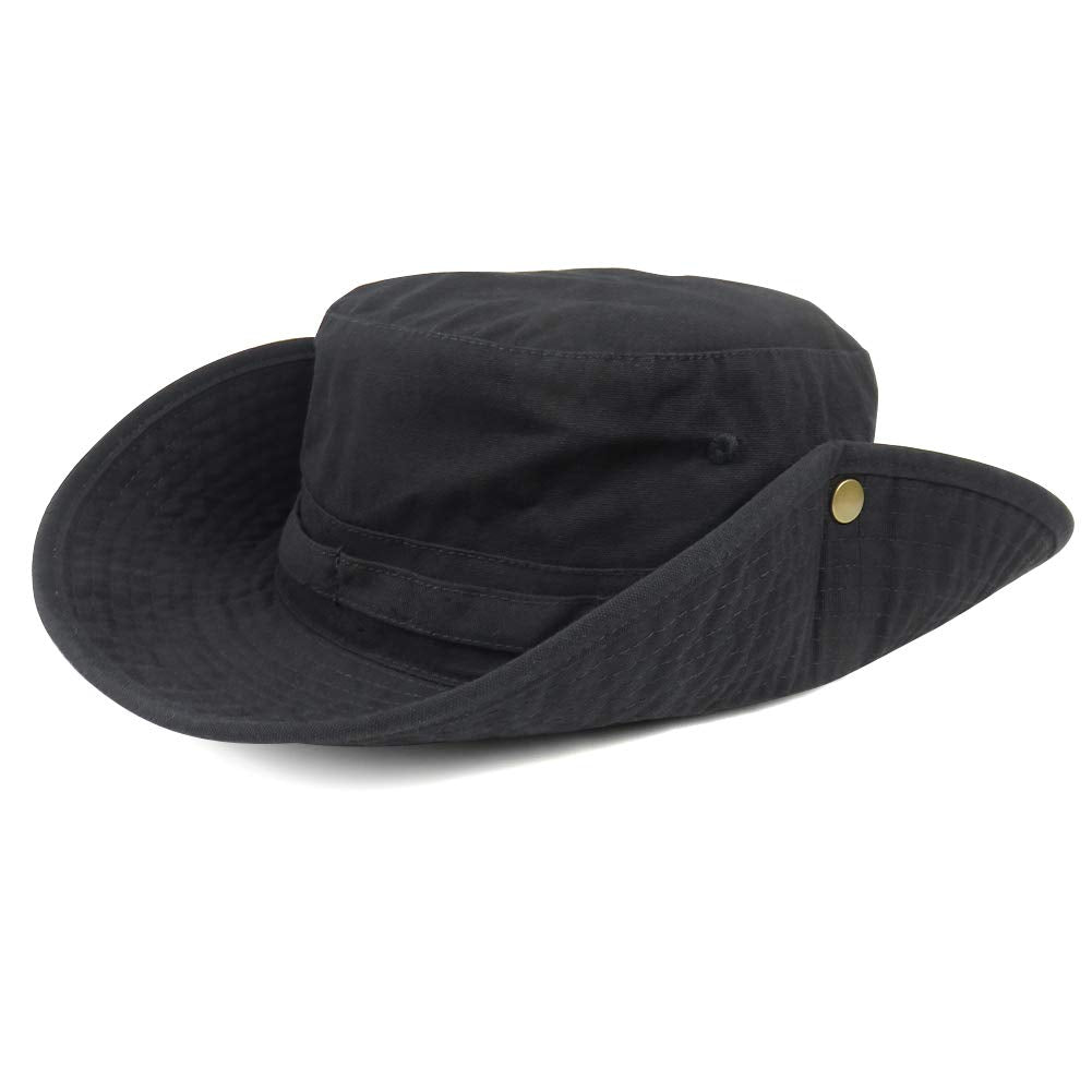 Phaiy Bucket Hat Wide Brim UV Protection Sun Hat Boonie Hats Fishing Hiking Safari Outdoor Hats for Men and Women Black