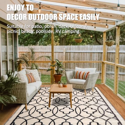 Pendolr Outdoor Rug Waterproof 6x9 ft Outdoor Carpet Patio Rug Mat Reversible RV Camping Rug Plastic Straw Rug Outside Outdoor Area Rug for Patio Deck Balcony Backyard Picnic Beach