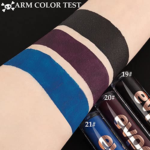 evpct 2Pcs Black Whtie Matte Lipstick Face Body Paint Stick Set High Impact Lipcolor with Moisturizing Creamy Formula Baseball Football Softball Eye Black Stick for Sports Halloween Party Clown