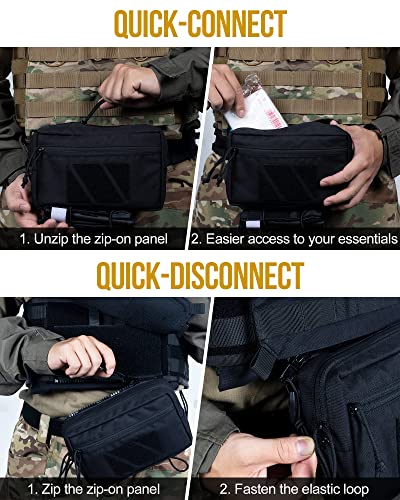 OneTigris Tactical Drop Pouch, Dangler Pouch PLUS1S Admin Pouch Tactical Tool Pouch with Hook and Loop Panel for Tactical Vest Chest Rig Plate Carrier Tactical Gear