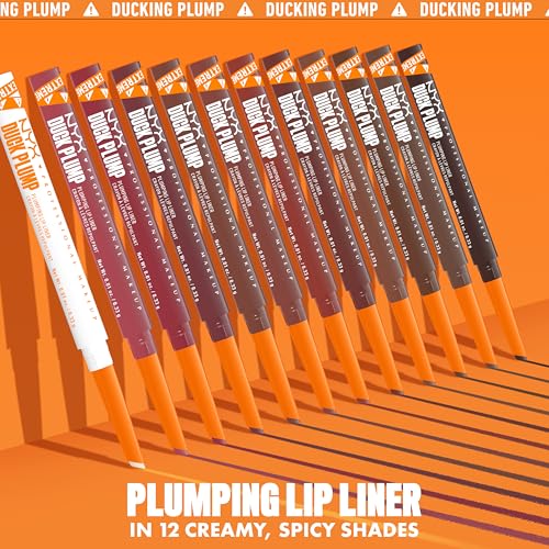 NYX PROFESSIONAL MAKEUP Duck Plump Plumping Lip Liner, Matte Pencil With Up To 10HR Wear, Dash Of Cocoa (Cocoa Brown Lip Liner)
