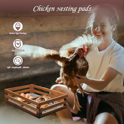 6 Pack Nesting Pads for Chicken Coop 12” x 12” Chicken Nesting Pads Washable Plastic Nesting Box Pads Chicken Coop Accessories for Chicken Hen Box Laying Eggs (Gray)
