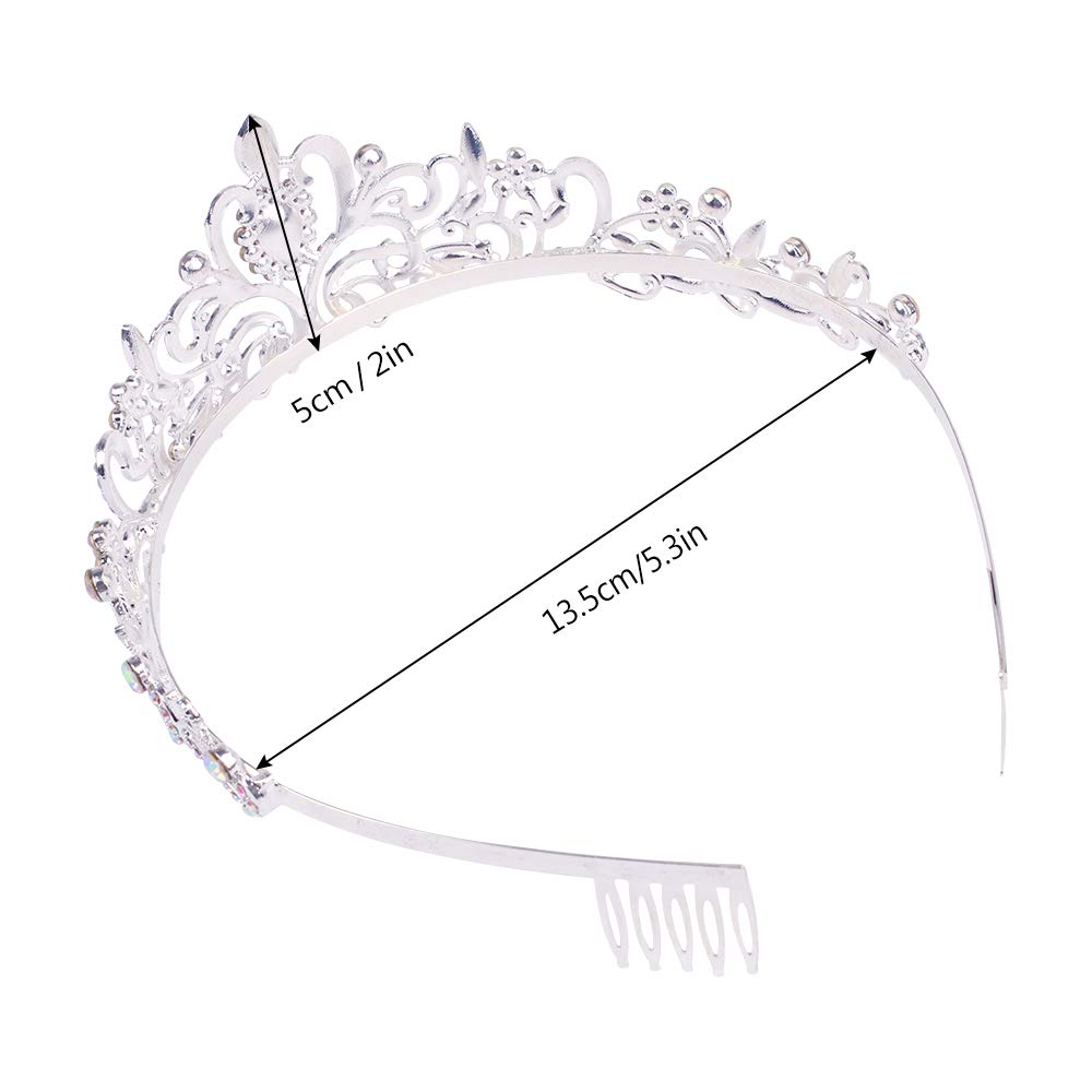 Didder Crystal AB Rhinestone Tiaras and Crowns for Women - Princess Elegant Headband with Comb - Birthday Crowns for Girls