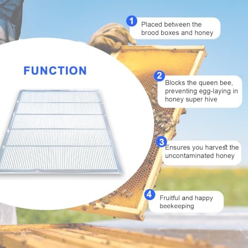 witbee 4Pcs Metal Queen Excluder for 10 Frame Beehive Metal Queen Bee Excluder Beekeeping Queen Excluders Beekeeping Tools