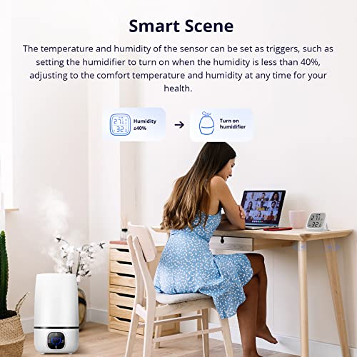 SONOFF Zigbee Indoor Temperature Humidity Sensor, SNZB-02D LCD Wireless Smart Thermometer Hygrometer, Compatible with Alexa & Google Home for Remote Monitoring and Home Automation, 2-Pack