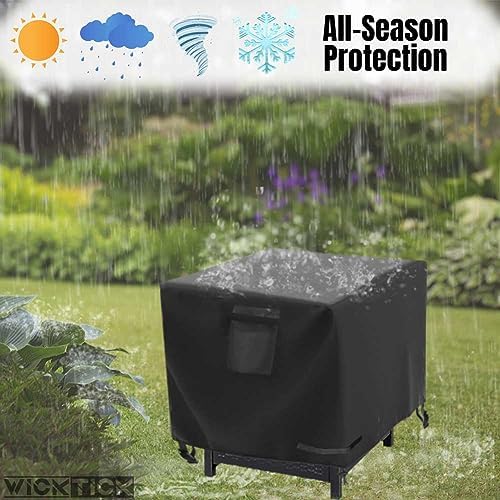 Square Gas Fire Pit Cover 28 x 28 x 25 Inch, Waterproof & 600D Heavy Duty Fire Table Cover, Compatible with Ciays, Xbeauty, Yaheetech, BALI OUTDOORS and more 28x28 Inch Patio Propane Firepits
