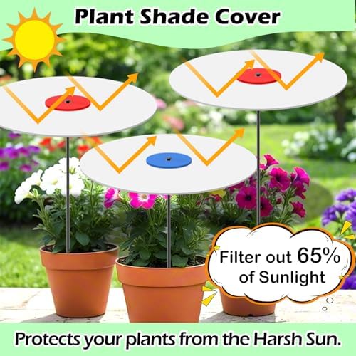 3Pack- 17in Plants Shade Cover for Outdoor Plants, 65% Sunblock garden Shade Cloth, Garden plant umbrellas for flower, Sun Shade for Plants