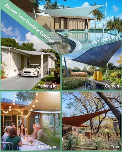 Sun Shade Sail Hardware Kit: 6 Inch Stainless Steel Sun Sail Hardware Kit for Triangle & Rectangle Shade Sail Canopy Installation, 44 Pcs Sunshade Hardware for Sun Shades Outdoor Patio Garden Backyard