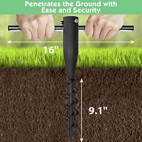 DEROFIT Portable Umbrella Base: Heavy Duty Sand Anchor for Umbrella, Flag, Christmas Tree, Fishing Rod - For Patio, Beach and Outdoor Use