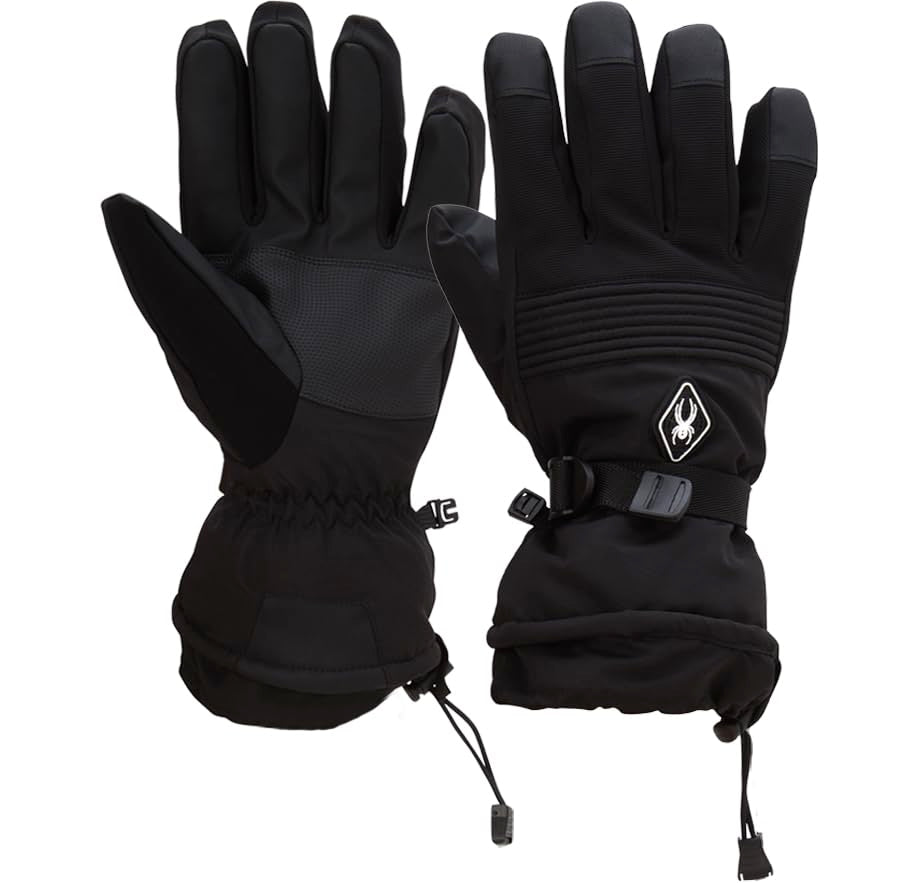 Spyder Men's Ski Gloves - Super Soft Mountain Ski Insulated Gloves for Men - Men's Winter Gloves & Hand Warmers (M-XL), Size Large, Black