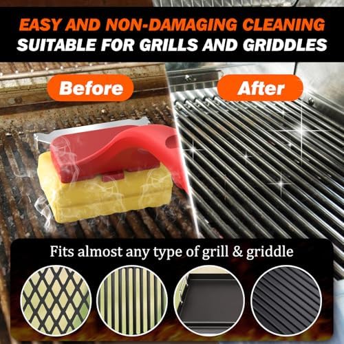 Grill Brush for Outdoor Grill, Bristle Free Steam Grill Brush with Scraper, BBQ Grilling Accessories BBQ Brush Non Metal Bristles, Grilling Accessories Fit Most Grills, Gifts for Men Dad Husband