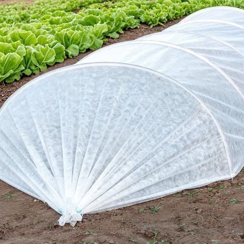 DECOHS 15 x 10 Ft Plant Sun Protection Cloth, Garden Plant Shade Cloth, Non-Woven White Light Refraction Sunshade Cloth for Protecting Plants Vegetable Rows from Direct Sunlight