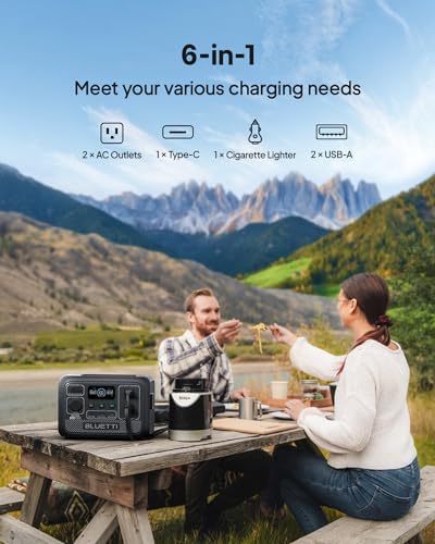 BLUETTI Solar Generator AC2A, 204Wh LiFePO4 Battery Backup w/ 2 300W (600W Power Lifting) AC Outlets, Recharge from 0-80% in 45 Min., for Camping (Solar Panel Optional)