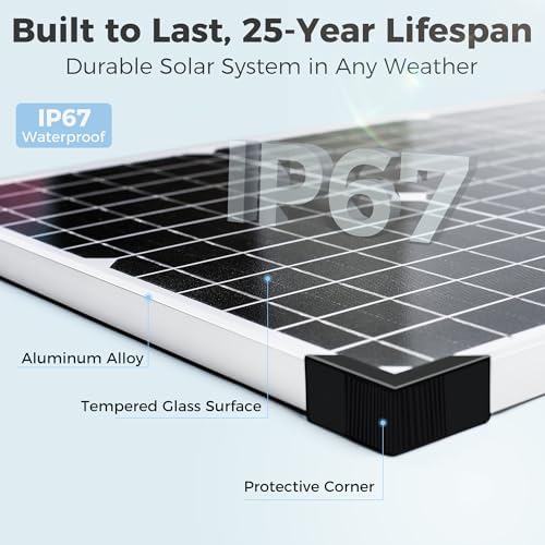Solar Panel Kit 30W 12V, Solar Battery Trickle Charger Maintainer, Waterproof Solar Panel + Upgrade Charge Controller + Adjustable Mount Bracket for Boat RV Motorcycle Marine