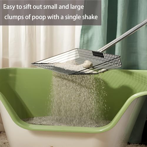 10 in Extra Large Chicken Poop Scooper,4-in-1 Stainless Steel Handle, Adjustablechicken Poop Scooper, Suitable for Chicken Coop Cleaning Cat Litter Other Heavy Duty Poop Scoop(Extra Large)