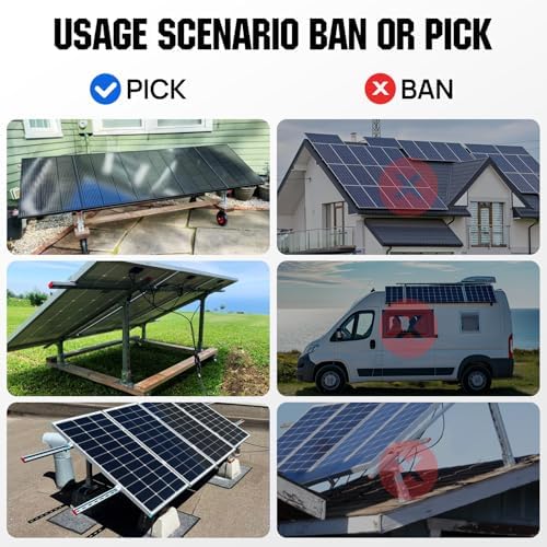 ECO-WORTHY Upgraded Solar Ground Mount Adjustable Multi-Pieces Solar Panel Mounting Brackets Kit System for 4pcs 200W/3pcs 300W/2pcs 400W Solar Panels for Ground,Open Space, Cabins and Backyard Sheds