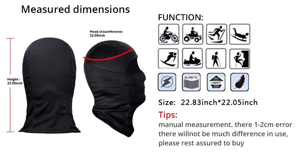 Valleycomfy 4PCS Balaclava Ski Mask Winter Face Mask Men Women UV Protection Hood Windproof Sun Hood Tactical Masks(Black)
