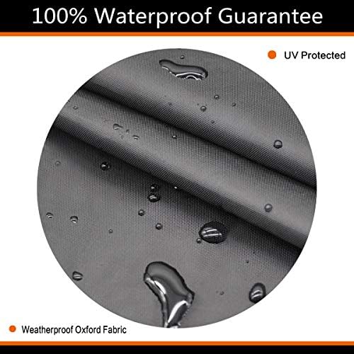 SheeChung Fire Pit Cover - Waterproof 600D Heavy Duty Round Patio Fire Bowl Cover Black (Round 50”D x 24”H)-Fits 45",46",48”,50" Firepit/Bowl Cover