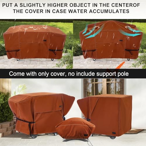 NettyPro Griddle Cover for Blackstone 36 inch Griddle Waterproof Heavy Duty 4 Burner Flat Top Gas Grill Cover for Blackstone 36" Griddle Cooking Station and Camp Chef FTG600, Brown