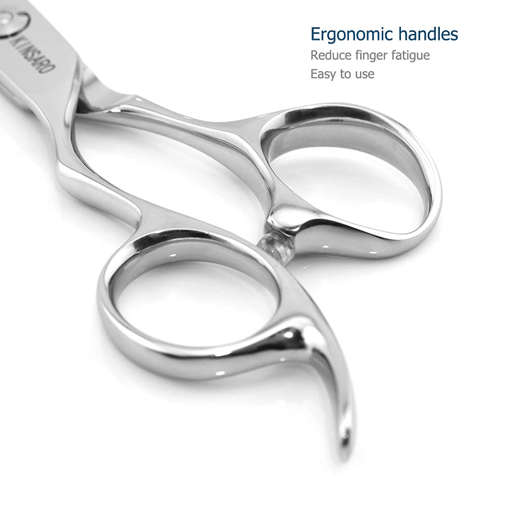 Hair Scissors left hand Thinning Scissors 6 Inch Barber Scissors Left hand Hair Thinning Shears Lefty Barber Shears KINSARO