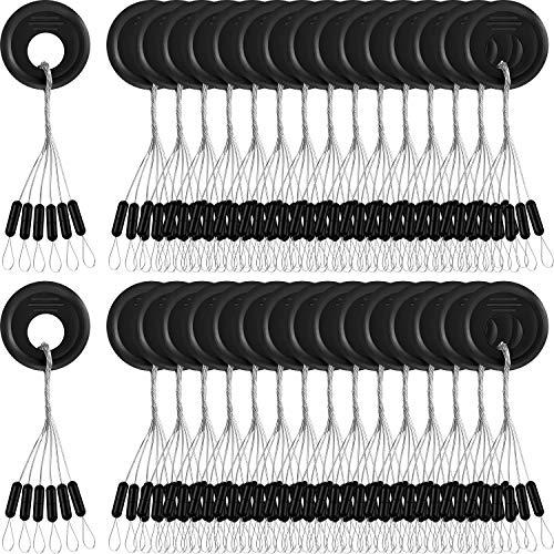 Outus 1200 Pieces Fishing Rubber Bobber Beads Stopper 6 in 1 Float Sinker Stops (Black Column Shape, Small)