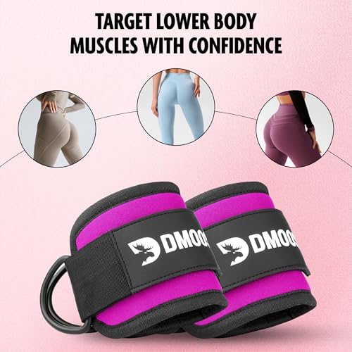 DMoose kickback ankle strap - One Size Fit with Premium Padding, weight ankle strap, ankle kickback strap, Booty Workouts, Leg Extension, Hip Abductors