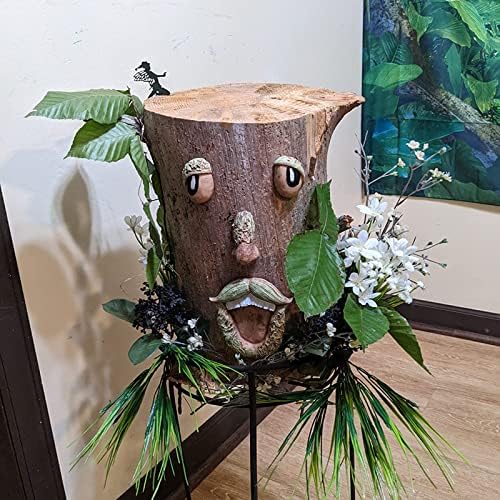 4 Pack Tree Faces Decor Outdoor with 20 Screws, Tree Face Outdoor Statues Old Man Trees Hugger Bark Ghost Yard Art Garden Decoration, Trees Decorations Outdoor for Halloween Easter