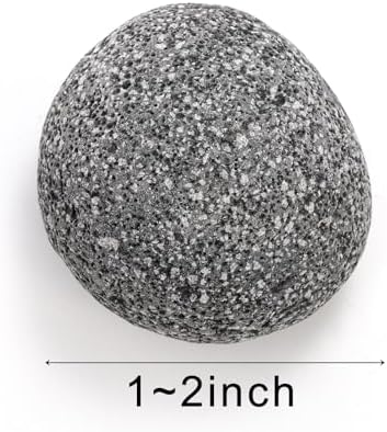 SOUJOY 10lbs Lava Rocks for Fire Pit, 1''-2'' Black Tumbled Natural Lava Stones, Smooth Lava Pebbles for Natural Gas, Fireplace, Propane, Wood, Electrical Firepits & Grills