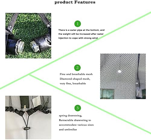 9/10 FT Mosquito Net For Patio Umbrella Outdoors Screen Polyester Hanging Tent(Mosquito Net Only)