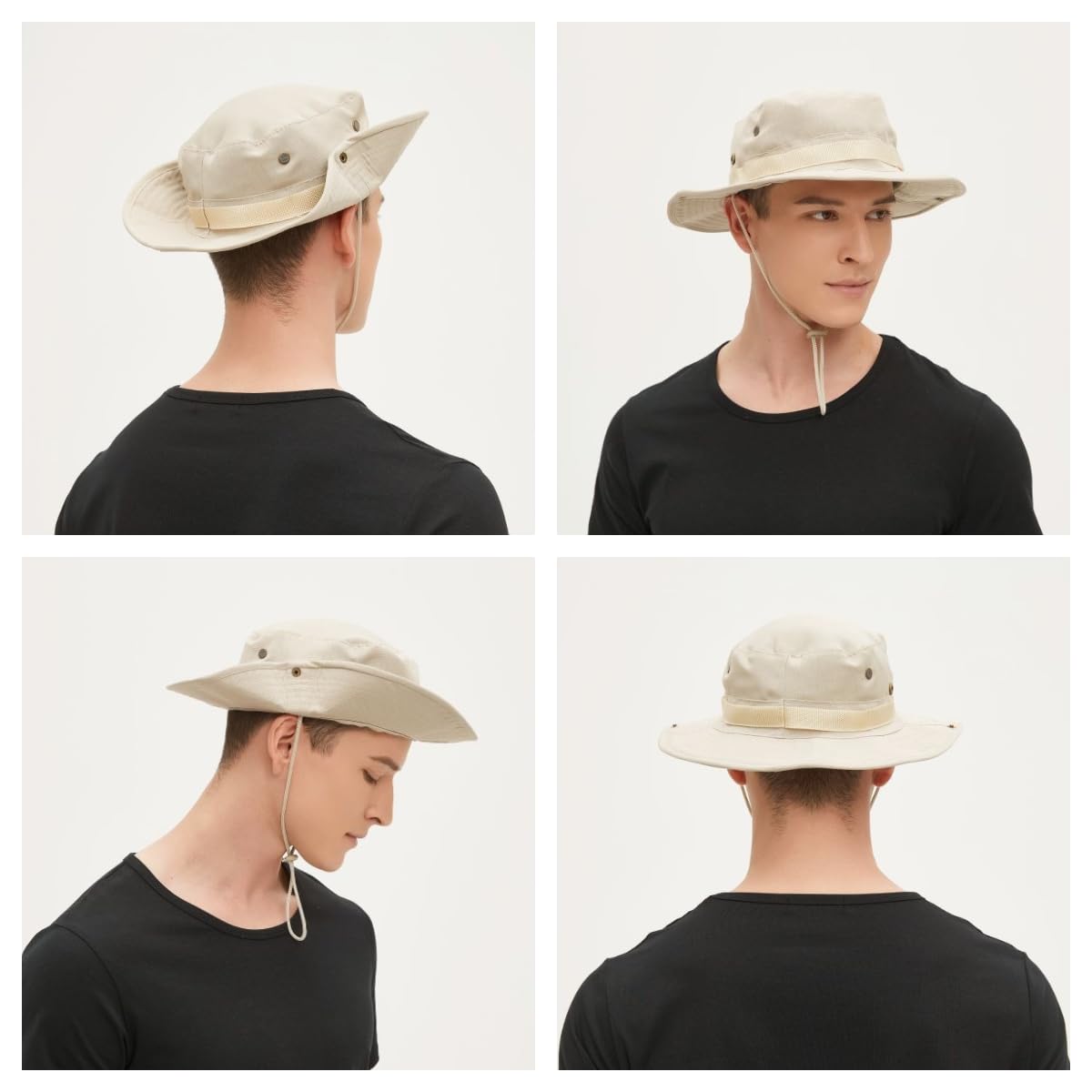 Sun Hats for Men Women Bucket Hat UPF 50+ UV Protection Boonie Hat for Safari Fishing Hiking Garden Beach Beige