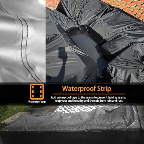 Patio Furniture Set Cover Outdoor Sectional Sofa Set Covers Outdoor Table and Chair Set Covers Water Resistant Large 315cm L x 160 cm W x 74 cm H