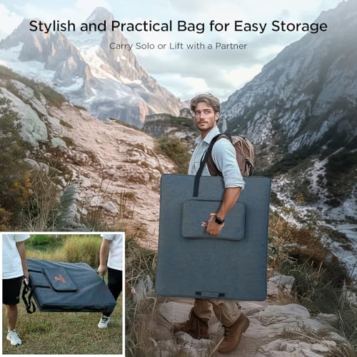 N-Type 16BB 450W Portable Solar Panel,Road Trip Essentials,38V Foldable Solar Charger for Power Station, 25% High Efficiency IP68 Waterproof 4 Reinforced Kickstands for Camping RV Hurricane