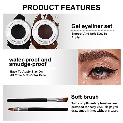 evpct 2Pcs Light Dark Blue Gel Eyeliner Pencils Eye Black Face Paint Stick Lipstick Halloween Makeup Set Waterproof Smudge Proof Eyeliner Pen Crayon Smokey Eye delineador de ojos contra el agua
