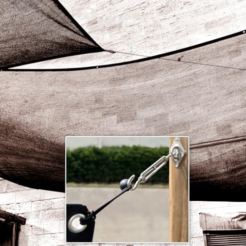 Shade Sail Hardware Kit 6 inch with 131FT 1/8" Wire Rope Kit for Triangle Rectangle Sun Shade Sail Outdoor Installation turnbuckles for Cables Wire for Outdoor,Garden,Kitchen,Craft,243PCS