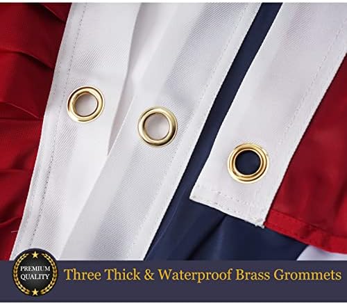 Homissor American Flag Bunting Outdoor 3x6 Ft USA US Pleated Fan Flag Embroidered Stars for Patriotic, Memorial Day, 4th of July Outside Banner