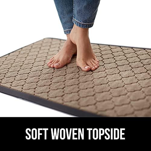 GORILLA GRIP 100% Waterproof All-Season WeatherMax Doormat, Durable Natural Rubber, Stain and Fade Resistant, Low Profile, Indoor Outdoor Doormats, Easy Clean Patio Entry Mat, 17x29, Latte Quatrefoil