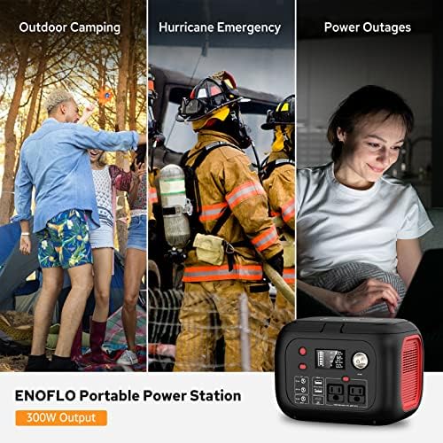 Portable Power Station 300W, 228Wh Solar Generator with 110V Pure Sine Wave AC Outlet, Backup Lithium Battery Generator for CPAP Outdoor RV Camping Emergency Home Use