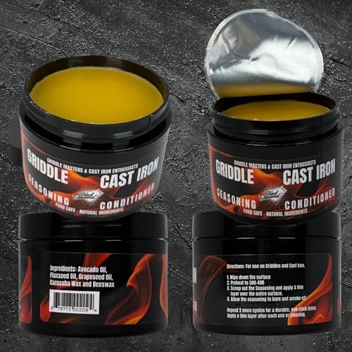 Black Diamond Stoneworks Griddle Seasoning & Cast Iron Conditioner (8 oz) – Premium Oil & Wax Blend for Skillets, Griddles, Dutch Ovens & Flat Top Grills – Non-Stick Protection & Rust Prevention