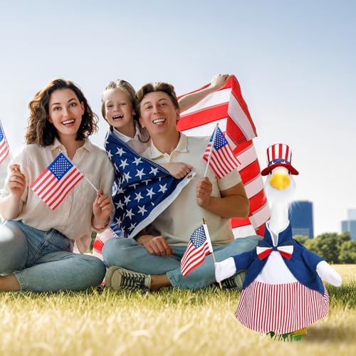 4th of July Porch Goose Outfits Independence Day Decorations Clothes Flag 23'' Goose Costume for Lawn Patio Decor (Style 2)