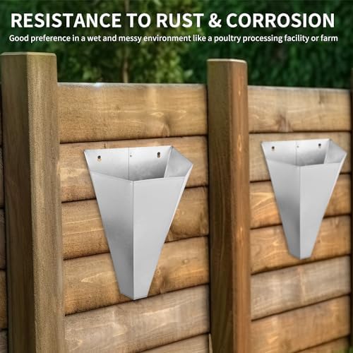 Medium Size Chicken Cone Galvanized Steel Poultry Restraining Cone for Chicken,for Large Layers, Broilers, Roasters, Turkeys Up to 8 Pounds Flat-Back Poultry Killing Cone Easy to Clean