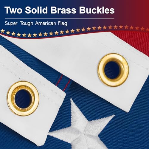 Super Strong American Flag,3x 5 American Flag Outdoor Heavy Duty,3by 5 US Flags with Embroidered Stars,3' x 5' For Outside,Embroidered USA 3x5
